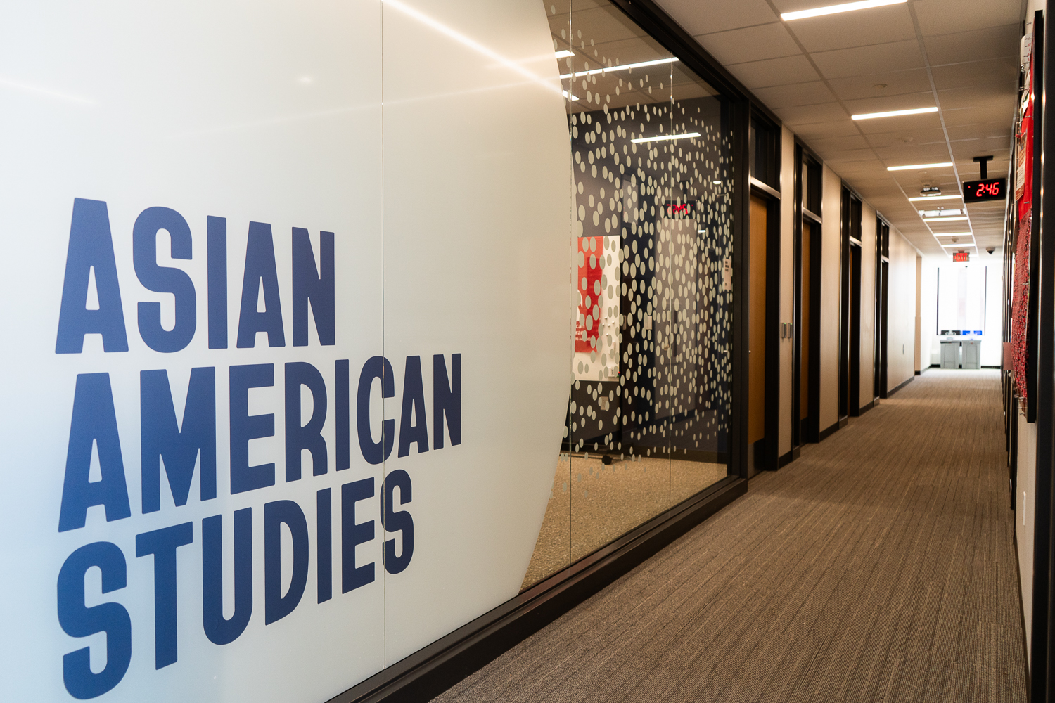 Asian American Studies hallway in Levy Hall